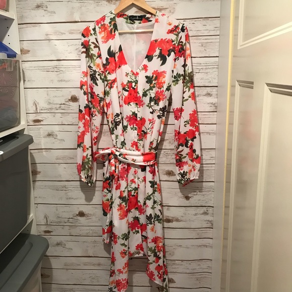 Floral spring dress with long sleeves - Picture 4 of 8